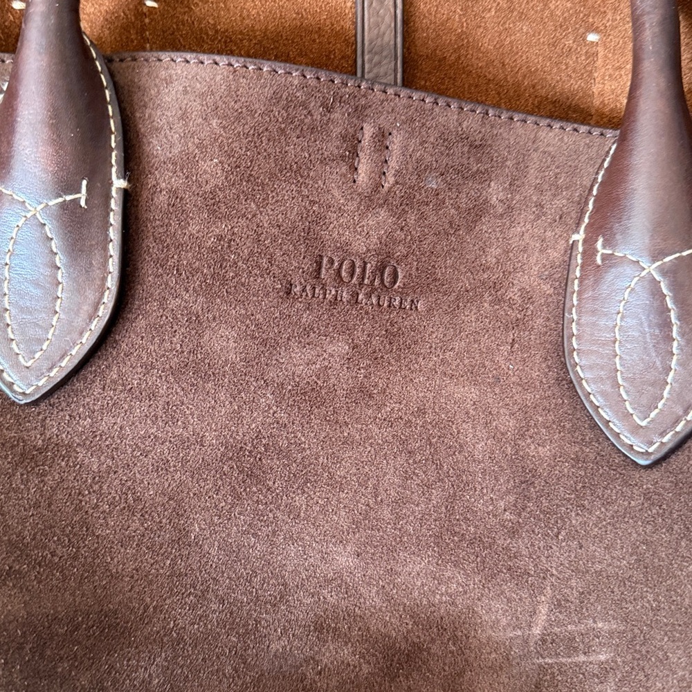 Ralph Lauren Suede Bellport Tote - Picture 2 of 7